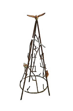 treillage avec des oiseaux   / topière en fer forgé / décoration de jardin