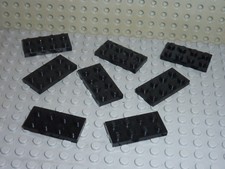 8 plaques plates 2 x 4 LEGO ref 3020 Black Set 10018/10175/4558/7745/10186/7740