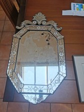 Ancien Miroir Octogonal Vénitien Miroir De Venise Italie Old Mirror