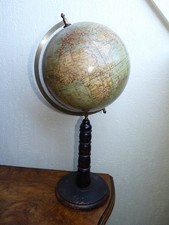 Superbe rare ancien grand globe terrestre mappemonde 21cm de diamètre