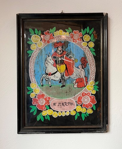 Ancien fixé sous verre - ancien,