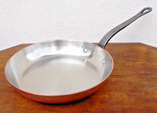 Poêle ronde cuivre alimentaire top qualité, d 24 cm, comme neuve, 3.19 Lb TBE