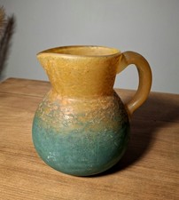 G De Feurre -  Pichet En PATE DE VERRE ORANGE ET VERT. No Lalique, No Daum