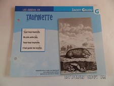 CARTE FICHE PLAISIR DE CHANTER JACKIE GALOU TAUPINETTE