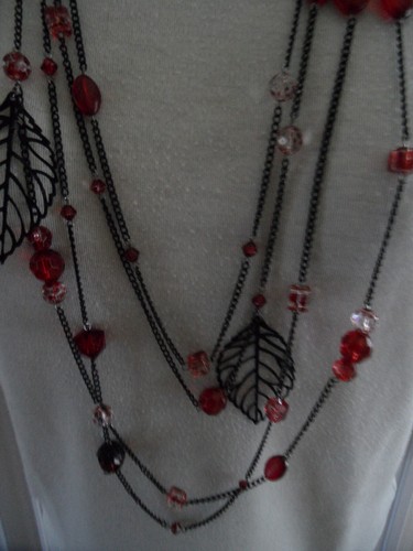 Collier sautoir perles - ,