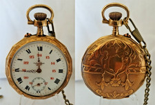 5 - Originale montre à gousset METALOR  de ± 1900 avec une chaine.