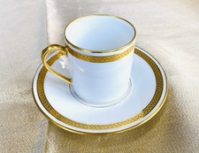 Tasse & Soucoupe Café Bernardaud Limoges Liseret Couronne Bord Dorés À L’or Fin