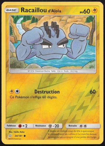 Carte pokémon racaillou - pokémon,