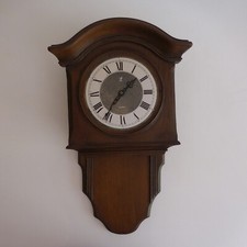 Pendule murale JAZ horlogerie vintage bois déco rustique retro France N4345