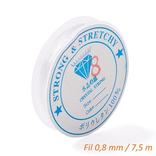 Fil élastique transparent 8 - fil, 0.8
