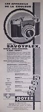 PUBLICITÉ 1961 APPAREILS COULEUR ROYER AVEC UN SAVOYFLEX VISEZ DÉCLANCHEZ
