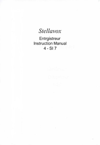 Stellavox si 7 manual - 1, x