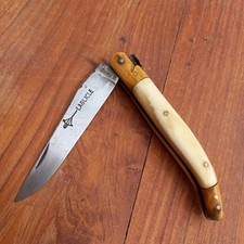 Unique Et Rare Couteau LAGUIOLE G.DAVID Mitres En BOIS D Olivier Manche en OS 