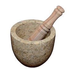 Mortier En Marbre Brun Fossile