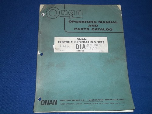 Onan dja series - dja, electric