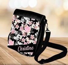 Sac bandoulière fleurs personnalisé avec prénom