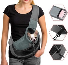 Sac de Transport Chien Sac à Bandoulière pour Chat Chiot Réglable Sac de Voya...