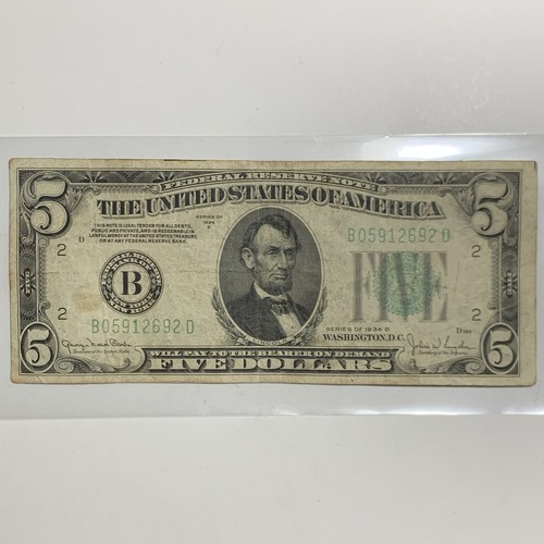 1934 dollar federal - d,