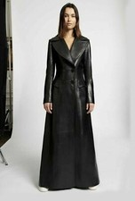 Manteau long en cuir