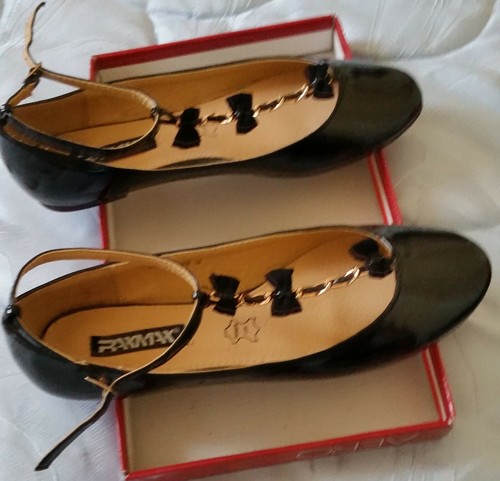 Ballerines vernis noir - en,