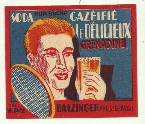 étiquette ancienne soda
