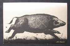 CHASSE carton CIBLE TIR SANGLIER wild HOG Boar Pig TARGET  signé G. BENEDICTO
