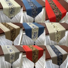 Chinois Chemin de Table Jacquard Nappe Floral Gland Mariage Fête Décor