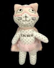 Doudou super Chat blanc rose