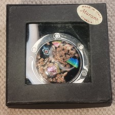 Crochet de sac Murano magnétique métal  Neuf avec sa boîte