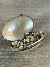 Ancienne boîte en nacre, religieuse, chapelet, voyage 19e