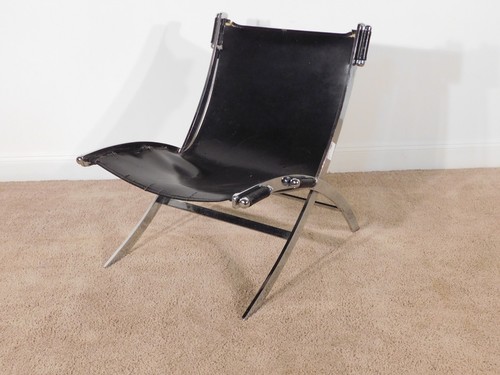 Leather scissor chair - leather,