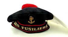 Bachi drap bleu, T. 54 + coiffe blanche + ruban "ECOLE DES FUSILIERS MARINS"