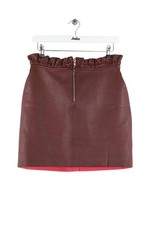 Mini jupe en cuir bordeaux Maje L