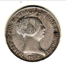 ESPAGNE ISABEL II 10 REALES SILVER  1852  MADRID 