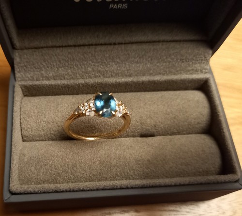 Bague rose tourmaline bleue - rose,
