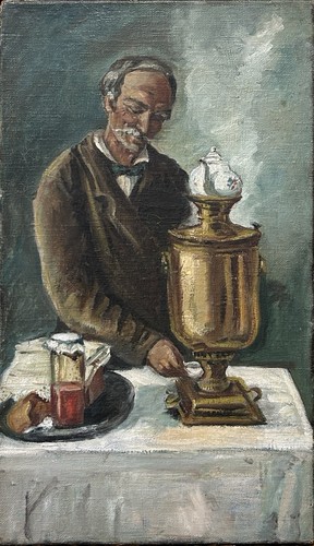 Antique oil painting male - oil, painting,