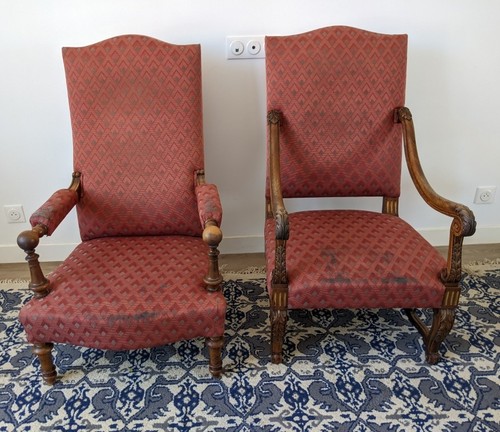 Paire fauteuils anciens - paire,
