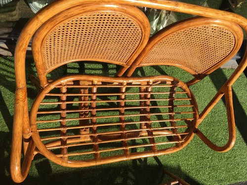 Banquette rotin cannage 2 - banquette,