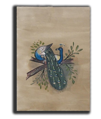 Paire peintures miniatures - paire,