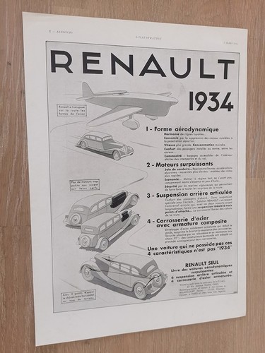 Publicité 1934 renault - publicité,