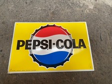 Plaque tole publicitaire ancienne  Pepsi cola Circa  1950-60
