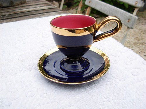 Tasse café ancienne bleu - à,