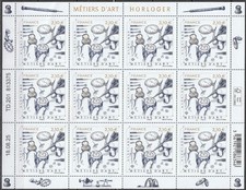 france 2025 job work  Watchmaker Crafts CLOCK watch wristwatch 12v mnh FULL SHT