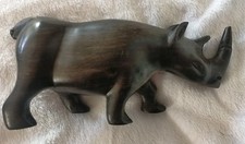 ( 675gr.) Grosse Statuette  de Rhinocéros en Bois d'Ébène – Art Africain - 40's