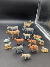 Ancien lot animaux santon Devineau âne chameau mouton vache chevreuil 