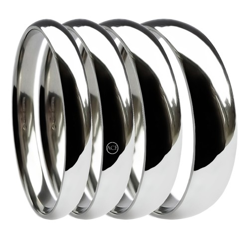 9ct blanc mariage anneaux - 9ct, or