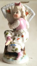 Petite Fille à l'Éventail Porcelaine Allemande Marque Possneck Thuringe
