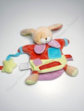 Doudou Plat/Marionnette Lapin Rouge Bleu Vert Etoile Zigzag  Doudou Et Compagnie