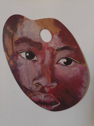 Visage sur palette bois art - visage,
