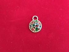 TRÈS BEAU PENDENTIF ROND COLORÉ PLAQUÉ OR